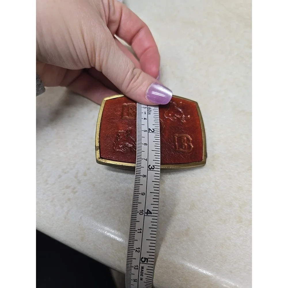 Vintage Western Leather Belt Buckle 